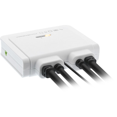 InLine® KVM Switch, 2-fach, Displayport 1.2, 4K, USB, mit Audio, integr. Kabel (Produktbild 2)