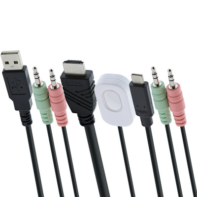 InLine® KVM Switch, 2-fach, USB-C + HDMI zu HDMI, 4K, mit Audio, integr. Kabel (Produktbild 2)