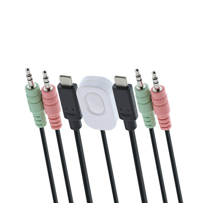 InLine® KVM Switch, 2-fach, USB-C zu DisplayPort 1.2, 4K, mit Audio, integr. Kabel (Produktbild 2)