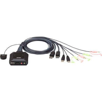ATEN CS22DP Kabel KVM-Switch, 2-fach DisplayPort USB Audio mit Remote (Produktbild 2)