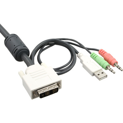 InLine® KVM Switch, 4-fach, DVI-D, USB, mit Audio, integr. Kabel (Produktbild 3)
