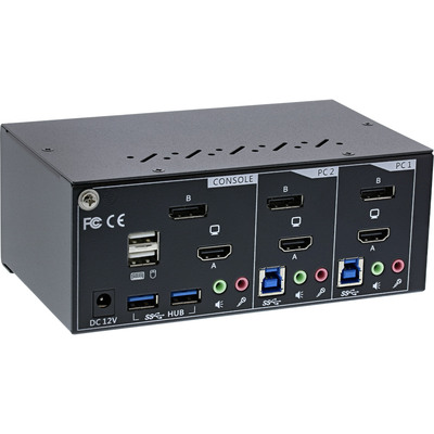 InLine® KVM Desktop Switch, 2-fach, Dual Monitor, DP+HDMI, 4K, USB 3.0, Audio (Produktbild 2)