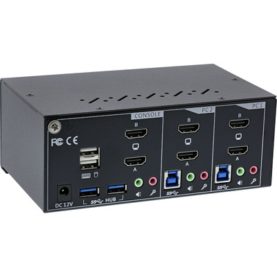 InLine® KVM Desktop Switch, 2-fach, Dual Monitor, HDMI, 4K, USB 3.0, Audio (Produktbild 2)