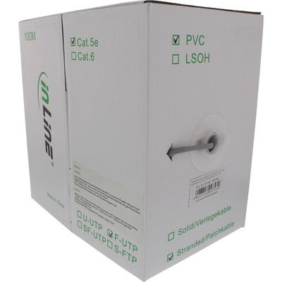 InLine® Patchkabel Cat.5e, grau, F/UTP, AWG26 CCA, PVC, 300m (Produktbild 2)