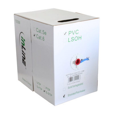 InLine® Patchkabel Cat.6 S/FTP (PiMf), blau, AWG27, PVC, CU, 100m (Produktbild 3)