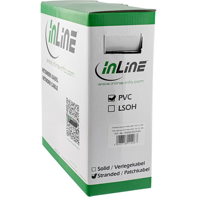 InLine® Patchkabel Cat.6 S/FTP (PiMf), grau, AWG27, PVC, CU, 100m (Produktbild 3)