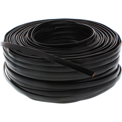 InLine® Modularkabel, 8adrig Flachband schwarz, 100m Ring (Produktbild 2)