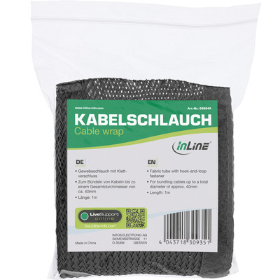 InLine® Kabelschlauch, Gewebeschlauch mit Klettverschluss, 1m x 40mm schwarz (Produktbild 6)