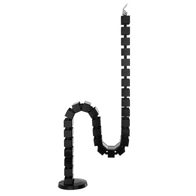 InLine® Kabelkanal flexibel für höhenverstellbare Tische, 4 Kammern, schwarz (Produktbild 2)