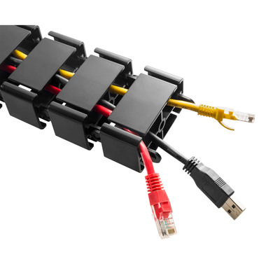 InLine® Kabelkanal flexibel für höhenverstellbare Tische, 4 Kammern, schwarz (Produktbild 6)