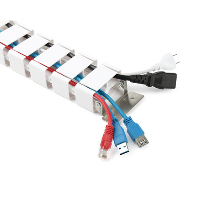 InLine® Kabelkanal flexibel für höhenverstellbare Tische, 4 Kammern, weiß (Produktbild 2)