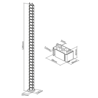 InLine® Kabelkanal flexibel für höhenverstellbare Tische, 4 Kammern, weiß (Produktbild 6)