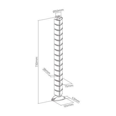 InLine® Kabelkanal flexibel, vertikal für Tische, 2 Kammern, 0,80m, schwarz (Produktbild 6)