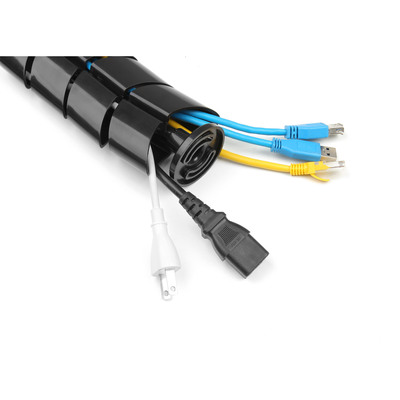 InLine® Kabelkanal flexibel, vertikal für Tische, 2 Kammern, 0,80m, schwarz (Produktbild 2)