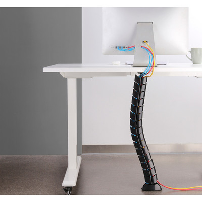InLine® Kabelkanal flexibel, vertikal für Tische, 2 Kammern, 0,80m, schwarz  (Produktbild 5)