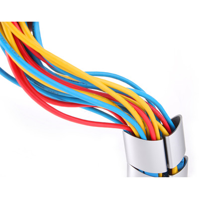 InLine® Kabelkanal flexibel, vertikal für Tische, 2 Kammern, 0,80m, silber (Produktbild 3)