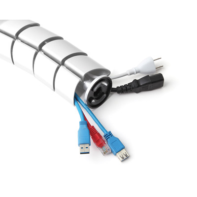 InLine® Kabelkanal flexibel, vertikal für Tische, 2 Kammern, 0,80m, weiß (Produktbild 2)