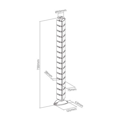 InLine® Kabelkanal flexibel, vertikal für Tische, 2 Kammern, 0,80m, weiß (Produktbild 6)