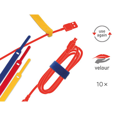 Label-The-Cable Basic, LTC 1130, 10er Set mix (gelb, blau, rot) (Produktbild 2)