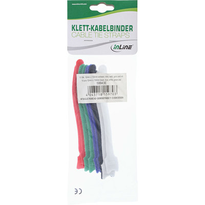 InLine® Kabelbinder 12x150mm, Klett-Verschluss, 10er, 5 versch. Farben (Produktbild 11)