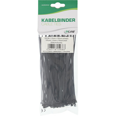 InLine® Kabelbinder, Länge 150mm, Breite 2,5mm, schwarz, 100 Stück (Produktbild 11)