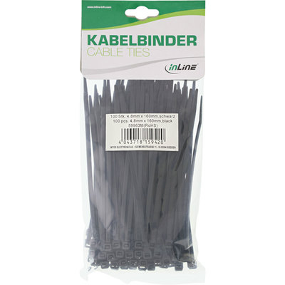 InLine® Kabelbinder, Länge 160mm, Breite 4,8mm, schwarz, 100 Stück (Produktbild 11)
