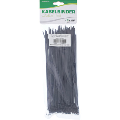 InLine® Kabelbinder, Länge 250mm, Breite 4,8mm, schwarz, 100 Stück (Produktbild 11)