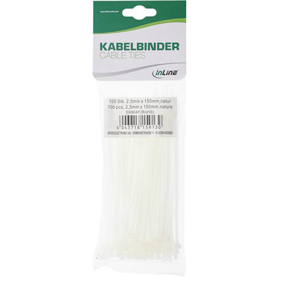 InLine® Kabelbinder, Länge 150mm, Breite 2,5mm, natur, 100 Stück (Produktbild 11)