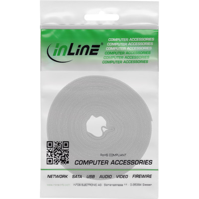 InLine® Kabelbinder, Klettverschlussband 16mm, weiß, 10m (Produktbild 3)