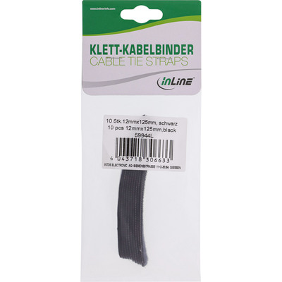 InLine® Klettkabelbinder mit Lasche 12x125mm, 10er, schwarz  (Produktbild 5)
