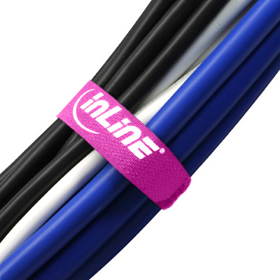 InLine® Klettschlaufen 20x200mm, 10er, pink (Produktbild 3)