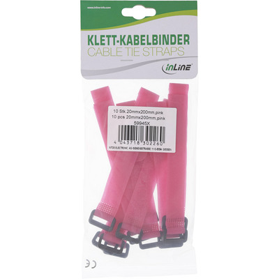 InLine® Klettschlaufen 20x200mm, 10er, pink  (Produktbild 5)