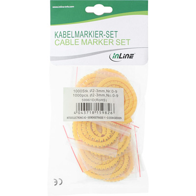 InLine® Kabelmarkierer 3,0-5,2mm, Nr.0-9, 1000 Stück (Produktbild 2)