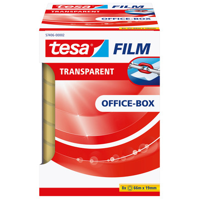 tesafilm® transparent, 8 Rollen, Office Box, 66m x 19mm (Produktbild 2)