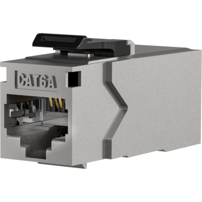 Keystone Einbauadapter RJ45 STP, Cat.6A -- 90° Anschluß, Zinkdruckguß T=40mm, 37483.2 (Produktbild 1)