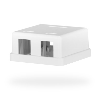 Keystone Anschlussbox, 2Port, Aufputz -- reinweiss, ohne Modul, EC020400004 (Produktbild 1)