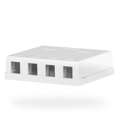 Keystone Anschlussbox, 4 Port, Aufputz -- reinweiss, ohne Modul, EC020400005 (Produktbild 1)