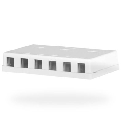 Keystone Anschlussbox, 6Port, Aufputz -- reinweiss, ohne Modul, EC020400006 (Produktbild 1)