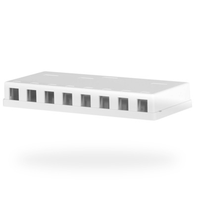 Keystone Anschlussbox, 8Port, Aufputz -- reinweiss, ohne Modul, EC020400007 (Produktbild 1)