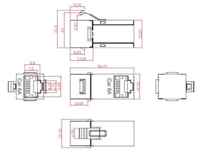 Keystone Einbauadapter RJ45 STP, Cat.6A, 90 Anschlu, 37483.1 (Produktbild 1)