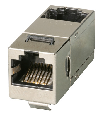 Keystone Einbauadapter RJ45 STP, Cat.6A -- 90 Anschlu, Edelstahlblechgehuse, 37483.1 (Produktbild 1)