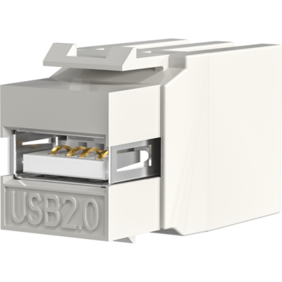 Keystone Einbauadapter USB2.0 A - A -- weiß, EB498V2 (Produktbild 1)