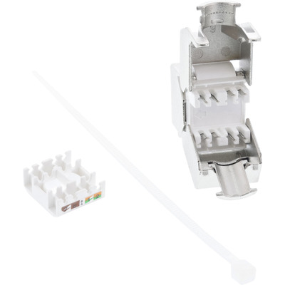 InLine® Keystone RJ45 Buchse / LSA Einsatz, SNAP-In, Cat.6a, mit Staubschutz rot (Produktbild 3)