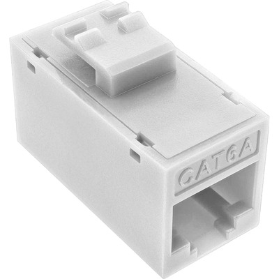 8er Pack InLine® Keystone RJ45 Buchse/Buchse, ungeschirmt, Cat.6A, weiß (Produktbild 2)