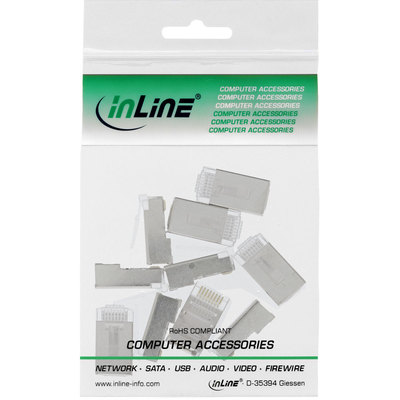 InLine® Modularstecker 8P8C RJ45 zum Crimpen auf Rundkabel, geschirmt, 10er Pack (Produktbild 11)