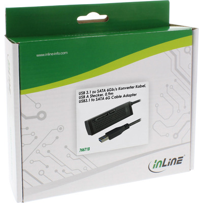 InLine® USB 3.1 zu SATA 6Gb/s Konverter Kabel, USB A Stecker, 0,9m  (Produktbild 5)