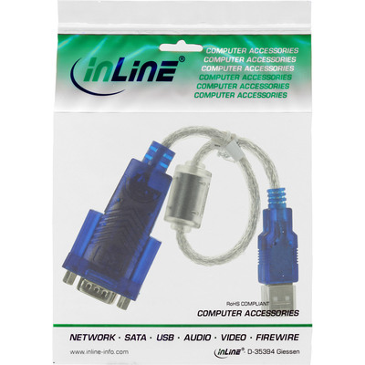 InLine® USB zu Seriell Adapterkabel Premium, Stecker A an 9pol Sub D Stecker (Produktbild 2)