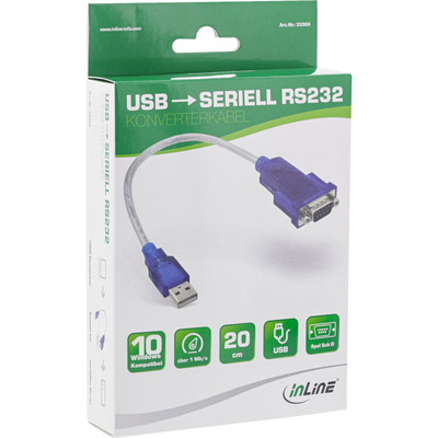 InLine® USB zu Seriell Adapterkabel, Stecker A an 9pol Sub D Stecker (Produktbild 2)