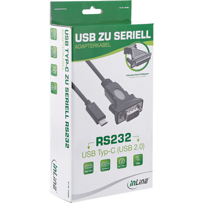 InLine® USB zu Seriell Adapterkabel, USB-C an 9pol Sub D Stecker, 1,8m  (Produktbild 5)