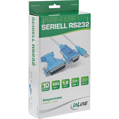 InLine® USB zu Seriell Adapterkabel, USB Stecker A an 9pol Stecker, mit Adapter (Produktbild 2)
